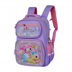 Sac à dos scolaire premium motif lapin violet – SC3142