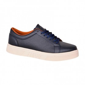 Sneakers homme cuir bleu marine – Chaussures tendance - SNK560