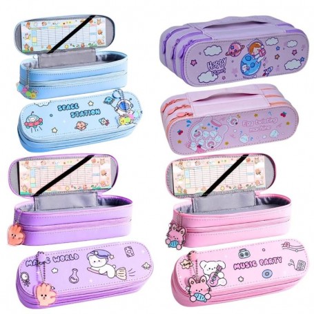Trousse rigide enfants motifs mignons – Licorne – Espace – Panda – TRS82