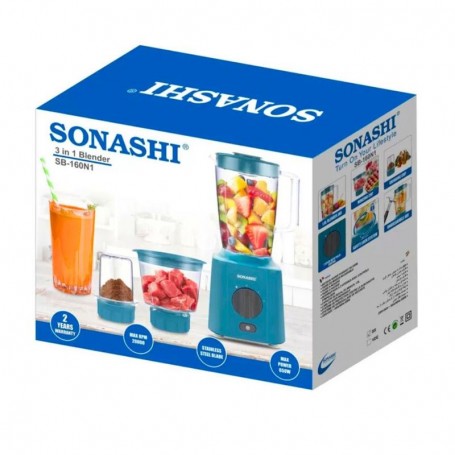 Blender Sonashi 3 en 1 – 650W – Bol Incassable – 3 Vitesses avec Fonction Pulse