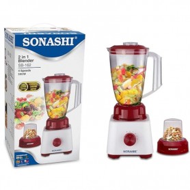 Blender Sonashi SB162 2 en 1 – 350W – 4 Vitesses – Bol 1.5L – Gobelet de Broyage