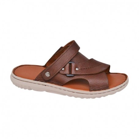 Sandale orthopédique homme cuir marron – Style et confort – SDL3131