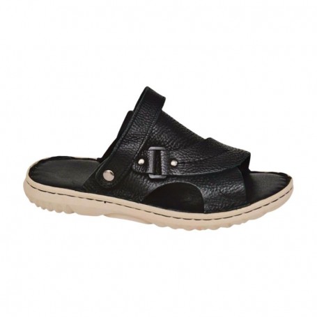 Sandale orthopédique homme cuir noir – Élégance et confort – SDL3132