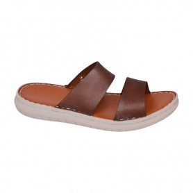 Sandale orthopédique homme cuir marron – Style décontracté – SDL3136