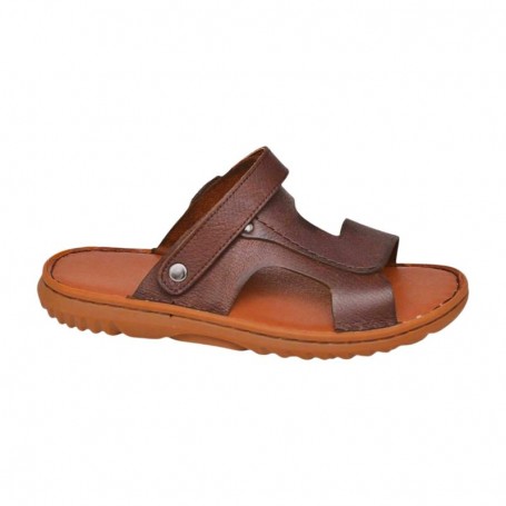 Sandale orthopédique homme cuir marron – Élégance et confort – SDL3140