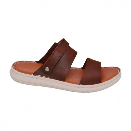 Sandale orthopédique homme cuir marron – Style et confort – SDL3142