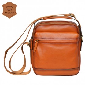 Sacoche homme cuir marron clair – Style et authenticité – SC3231