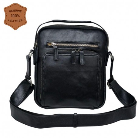 Sacoche homme cuir noir véritable – Élégance et praticité – SC3235
