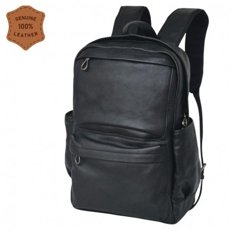 Sac à dos en cuir noir pour homme et femme – Luxe et praticité – SC3241