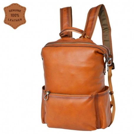 Sac à dos minimaliste en cuir marron – Élégance urbaine – SC3243