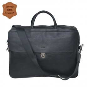 Sac en cuir noir – Élégance et raffinement professionnel – SC3253