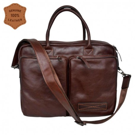 Sac en cuir marron foncé – Élégance et prestige – SC3257