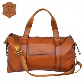 Sac de voyage en cuir marron clair – Élégance et praticité – SC3258