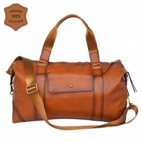 Sac de voyage en cuir marron clair – Élégance et praticité – SC3258