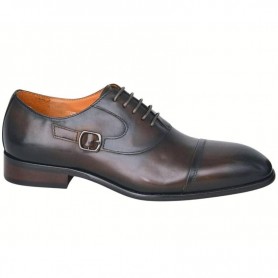 Chaussure homme à boucle cuir marron – Élégance et confort - CDV1795