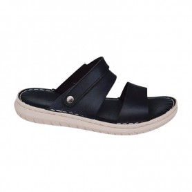 Sandale orthopédique homme cuir noir – Confort quotidien – SDL3150