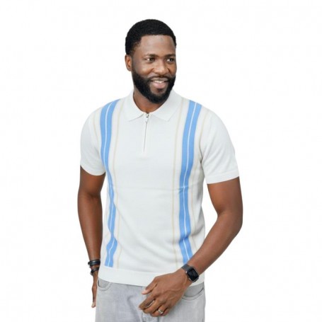 Polo rayé vertical homme – Style tendance – TSH916