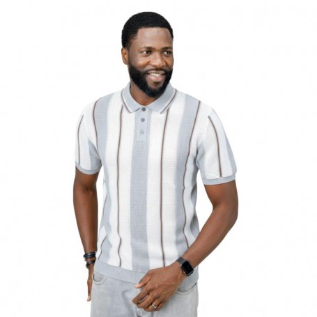 Polo rayé vertical homme – Style chic – TSH919