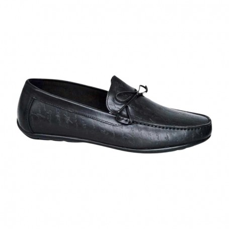 Mocassin noir décoré homme – Élégance moderne – MOC699