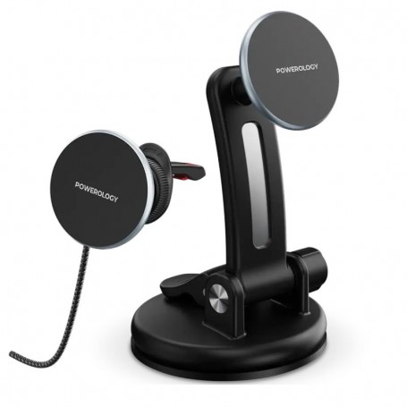 Powerology Airwave Chargeur de Voiture Magnétique Sans Fil Qi2