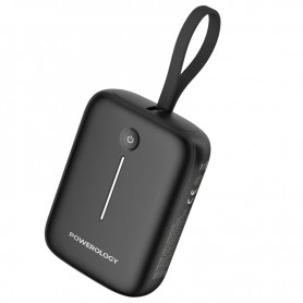 Powerology Power Bank 10000mAh – Charge Rapide – Cable Intégré