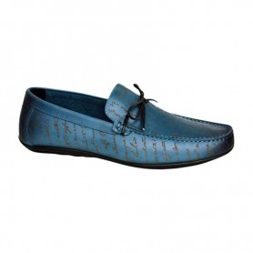 Mocassin bleu décoré homme – Style tendance – MOC708