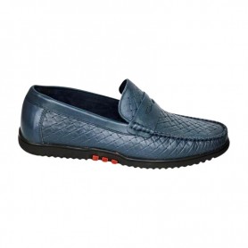 Mocassin bleu tressé homme – Style moderne – 39 à 46 – MOC713
