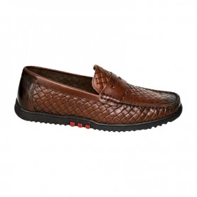 Mocassin marron tressé homme – Élégance moderne – 39 à 46 – MOC714