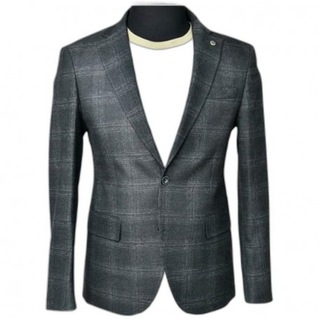 Veste homme gris à carreaux élégante – Mode chic – VST232