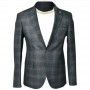 Veste homme gris à carreaux élégante – Mode chic – VST232