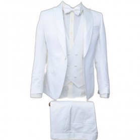 Smoking homme blanc premium – Mariage et cérémonie – CTM515