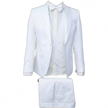 Smoking homme blanc premium – Mariage et cérémonie – CTM515