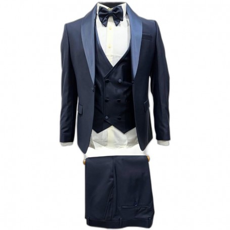 Smoking homme bleu foncé premium – Style élégant – CTM516