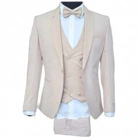 Smoking homme beige premium – Élégance cérémonie – CTM517