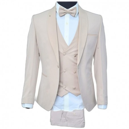 Smoking homme beige premium – Élégance cérémonie – CTM517