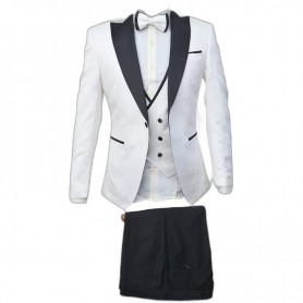 Smoking homme blanc premium – Mariage et cérémonie – CTM518