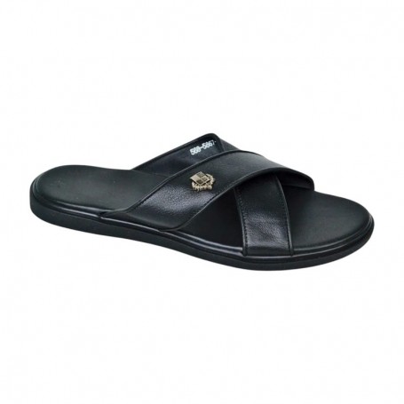 Sandale Homme Noir Croisée – Sandales Élégantes – SDL3238