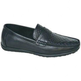 Mocassin Homme Noir Texturé – Chaussures Élégantes – MOC739
