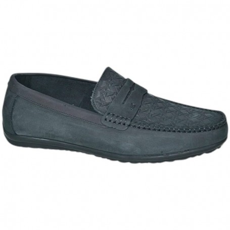 Mocassin Homme Noir Texturé – Chaussures Élégantes – MOC744