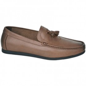 Mocassin Homme Marron à Pompons – Chaussures Élégantes – MOC745