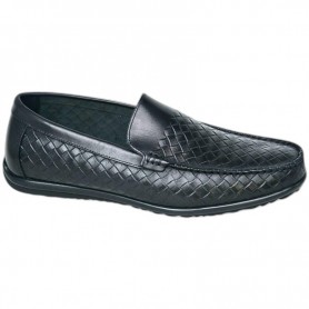 Mocassin Homme Noir Tressé – Chaussures Chic Homme – MOC746