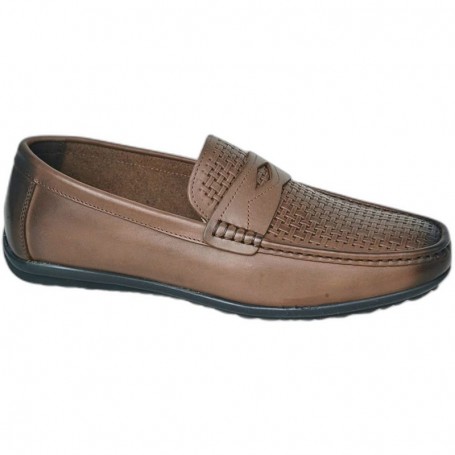 Mocassin Homme Marron Tressé – Chaussures Élégantes – MOC747