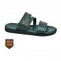 Sandale orthopédique en cuir vert foncé – SDL3266