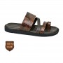 Sandale orthopédique marron en cuir effet reptile – SDL3268