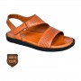 Sandale orthopédique camel en cuir ajouré – SDL3269
