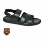 Sandale orthopédique noire en cuir à bride arrière – SDL3279