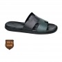 Sandale orthopédique noire et verte en cuir – SDL3281
