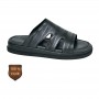Sandale orthopédique noire en cuir ajouré moderne – SDL3293