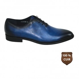 Chaussure classe bleue en cuir lisse pour homme – CDV1847