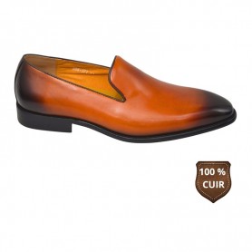 Mocassin camel en cuir lisse pour homme – CDV1851